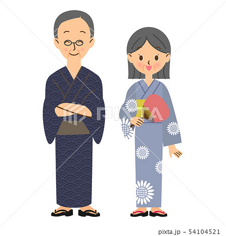 浴衣を着ているシニアカップル 54104521