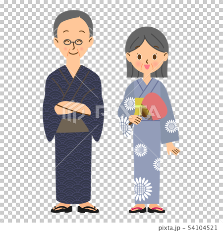 浴衣を着ているシニアカップル 54104521