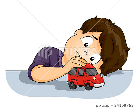 Kid Boy Watch Car Wheel Illustration Kid Boy Watch Car Wheel Illustration 54109765