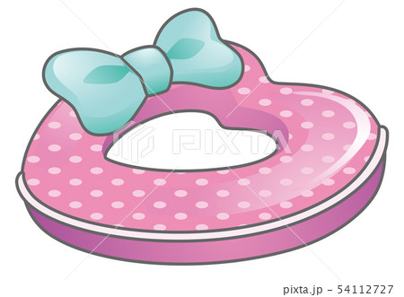 浮き輪イラスト単品 主線有り ピンクハート のイラスト素材