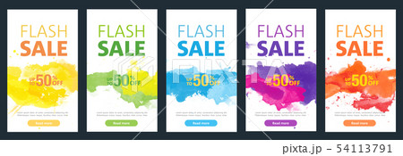 Watercolor background sale mobile banners design Watercolor background sale mobile banners design 54113791