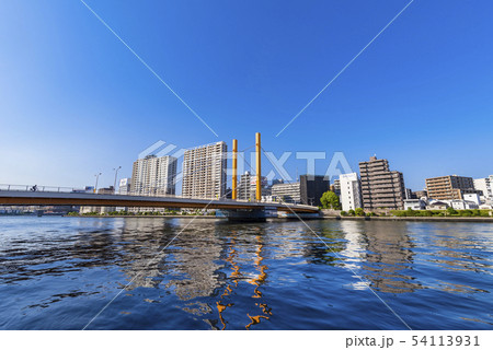 新大橋と隅田川の風景 54113931