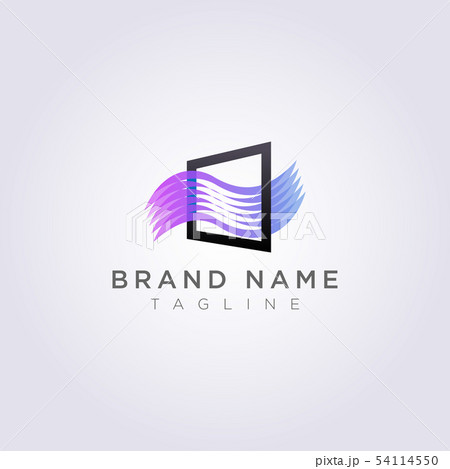 Square Logo Icon Design with Waves For You to Use. Square Logo Icon Design with Waves For You to Use. 54114550