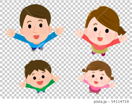 A smiling family bird's-eye view illustration 01 A smiling family bird's-eye view illustration 01 54114719