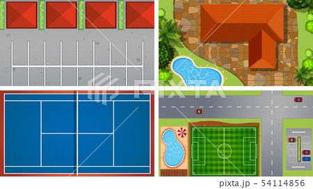 Set of aerial landscape Set of aerial landscape 54114856