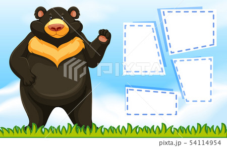 Bear on note template Bear on note template 54114954