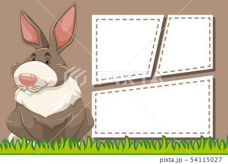 Rabbit on note template 54115027