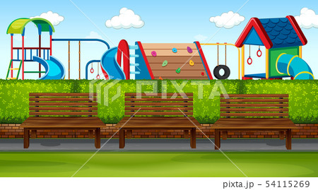 Park scene with playground Park scene with playground 54115269