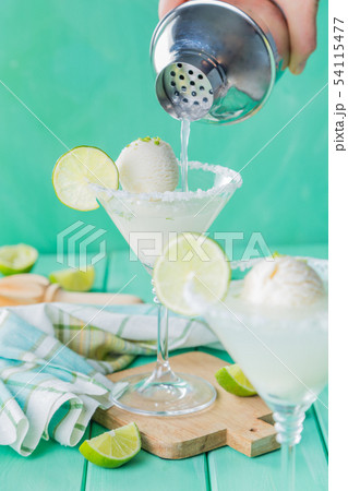 Vanilla ice cream margarita floats Vanilla ice cream margarita floats 54115477