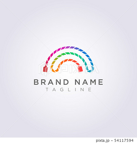 Design a wired logo with rainbow colors for your 54117594