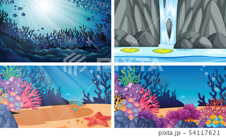 Set of different water scenes Set of different water scenes 54117621