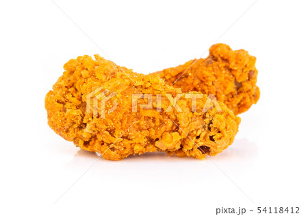 Close up fried chicken legs isolated on white back 54118412
