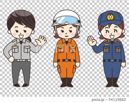 消防士の女性のイラスト素材