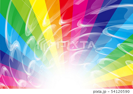 背景素材壁紙 イラスト パーティーのイメージ 虹色 シャボン玉 放射 光 無料 フリーサイズ バブルのイラスト素材