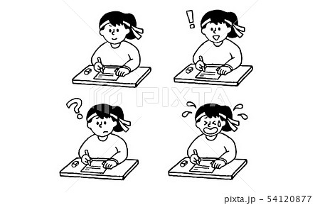 テストを受けるハチマキに私服の女性セット シンプル のイラスト素材