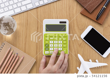 卓上 電卓 ハイアングル 卓上 電卓 ハイアングル 54121156