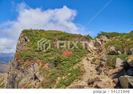 秋の尾瀬 至仏山の山頂付近 54121946