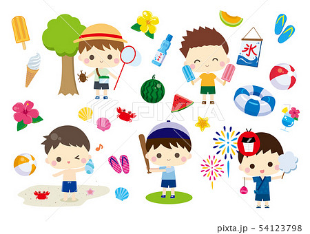 夏休みの遊びのイラスト素材 [54123798] - PIXTA
