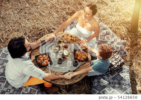 Top view of a nice spiritual family 54126650