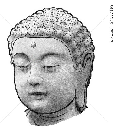 仏像頭部のイラスト素材
