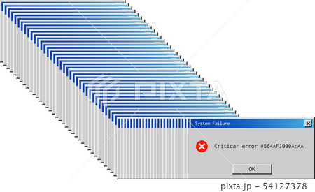 Old critical error alert. System failure dialogのイラスト素材 [54127378] - PIXTA