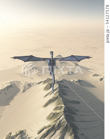 Blue Dragon Flying over Winter Mountains Blue Dragon Flying over Winter Mountains 54127578
