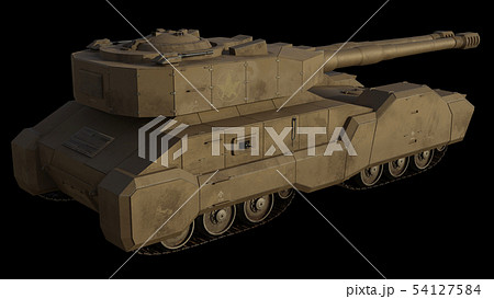 Future Super-Heavy Tank Isolated on Black, Side 54127584