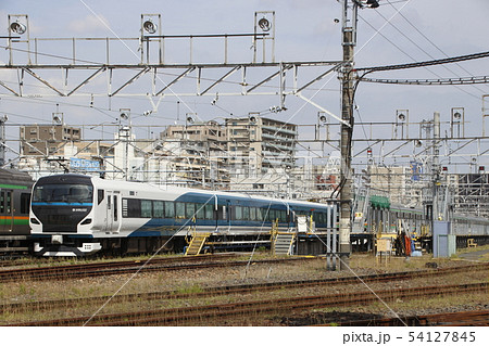尾久車両センターにて留置中の踊り子用E257系 尾久車両センターにて留置中の踊り子用E257系 54127845