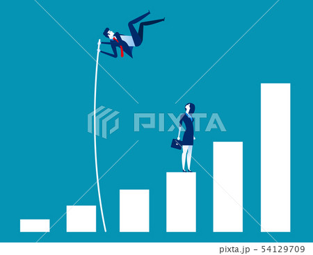 Growth for business, Leader and jumping, Concept Growth for business, Leader and jumping, Concept 54129709