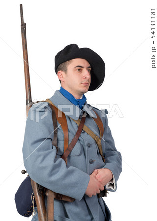 French soldier 1914 1918 ,back view, isolated on French soldier 1914 1918 ,back view, isolated on 54131181