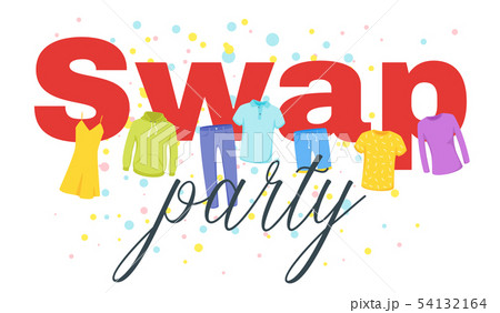Swap party vector web banner template Swap party vector web banner template 54132164
