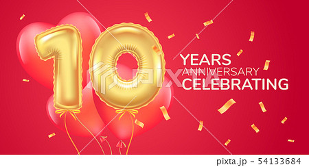10 years anniversary vector logo, icon. Template 54133684