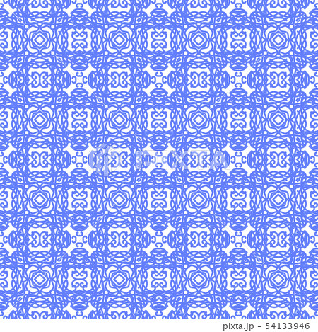 Blue Seamless Line Pattern. Endless Texture. Oriental Geometric Ornament Blue Seamless Line Pattern. Endless Texture. Oriental Geometric Ornament 54133946