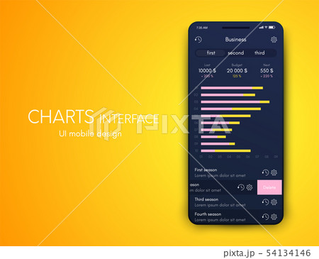 Vector graphics mobile infographics with two options. Template for creating mobile applications 54134146