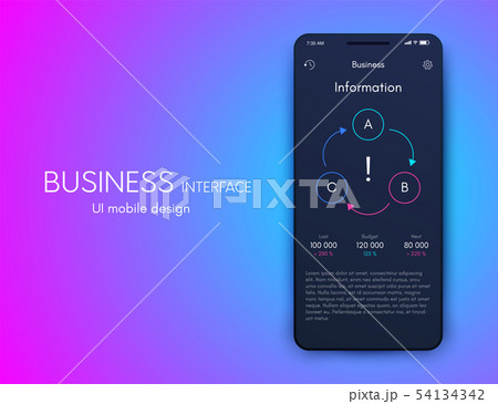 Vector graphics mobile infographics with three options. Template for creating mobile applications Vector graphics mobile infographics with three options. Template for creating mobile applications 54134342