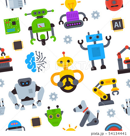 Robot icons vector set logo robotic machine technology robocop cartoon character AI artificial 54134441