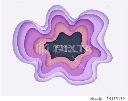 Abstract 3d background with papercut shapes. Paper design, vector creative trendy illustration. 54135139