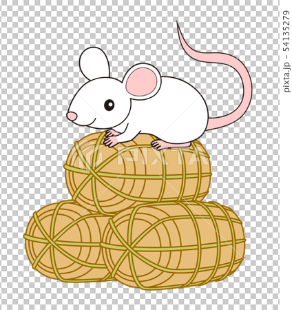 Mouse and rice bran illustration mouse Mouse and rice bran illustration mouse 54135279