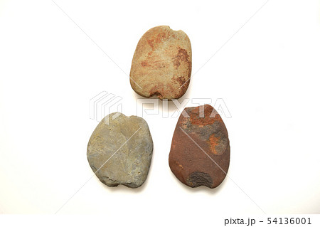 縄文時代の石器 石錘 漁の道具の写真素材