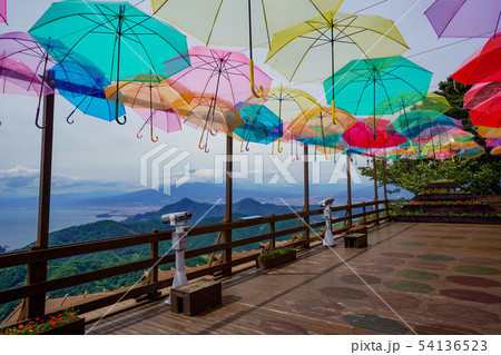 富士山 アンブレラスカイ 梅雨 駿河湾 富士山 アンブレラスカイ 梅雨 駿河湾 54136523