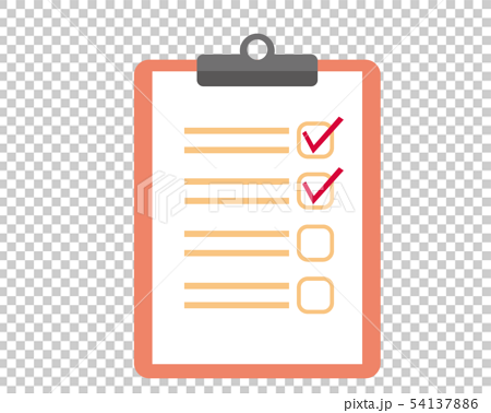 バインダー ファイル 用紙 Checklist チェックリスト リストのイラスト素材 54137886 Pixta