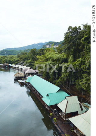 Many wooden house floating on the river 54139276