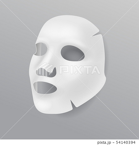 White cloth face mask, cosmetic procedures, rejuvenation, realistic black mask vector illustration White cloth face mask, cosmetic procedures, rejuvenation, realistic black mask vector illustration 54140394