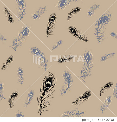 Peacock feather seamless pattern background. Endless colorful texture vector background. Perfect for Peacock feather seamless pattern background. Endless colorful texture vector background. Perfect for 54140738