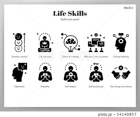 Life skills icons Solid pack 54140857