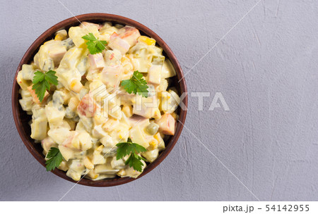 Traditional Mayonnaise Russian salad olivier Traditional Mayonnaise Russian salad olivier 54142955