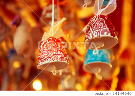 Souvenir bells at the market 54144640