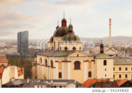 The church in Olomouc city, air view. 54144830
