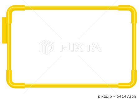 プラモデルのランナーフレームを模した飾り罫 長方形 黄色 ポップなイメージのオーナメントのイラスト素材