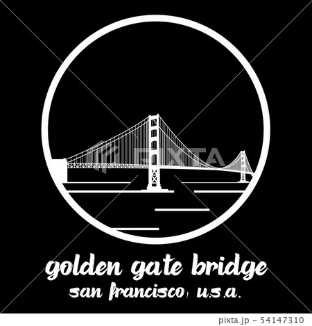 Circle Icon Golden Gate Bridge. vector eps10 Circle Icon Golden Gate Bridge. vector eps10 54147310